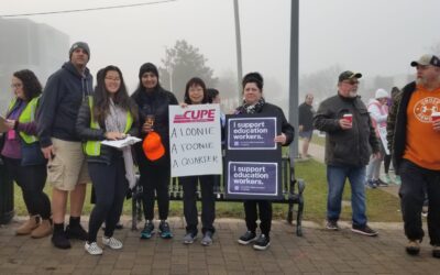 CUPE members protest outside MPP Paul Calandra’s office