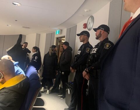 Heavy Police Presence at School Board Meeting March 28