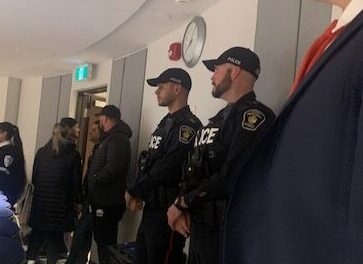 Heavy Police Presence at School Board Meeting March 28