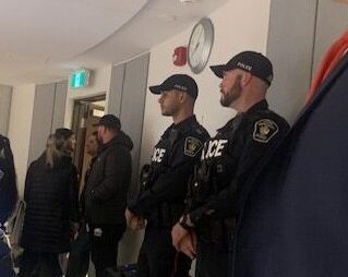 Heavy Police Presence at School Board Meeting March 28