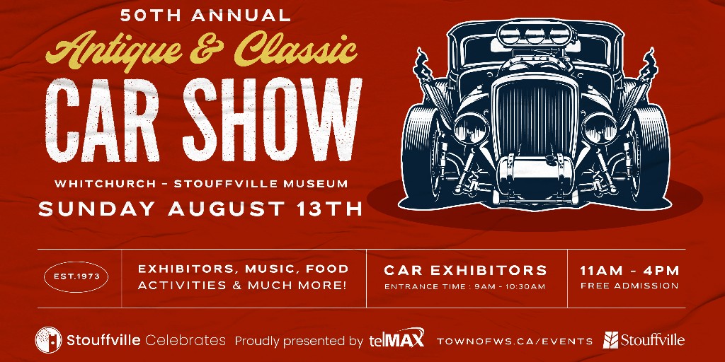 Stouffville’s 50th Annual Antique & Classic Car Show Rolls In on August 13th