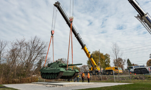 A 70,000-Pound Piece of Military History Lands in Stouffville’s Vandorf Park